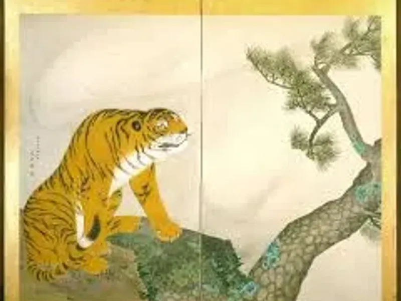 屏風の虎